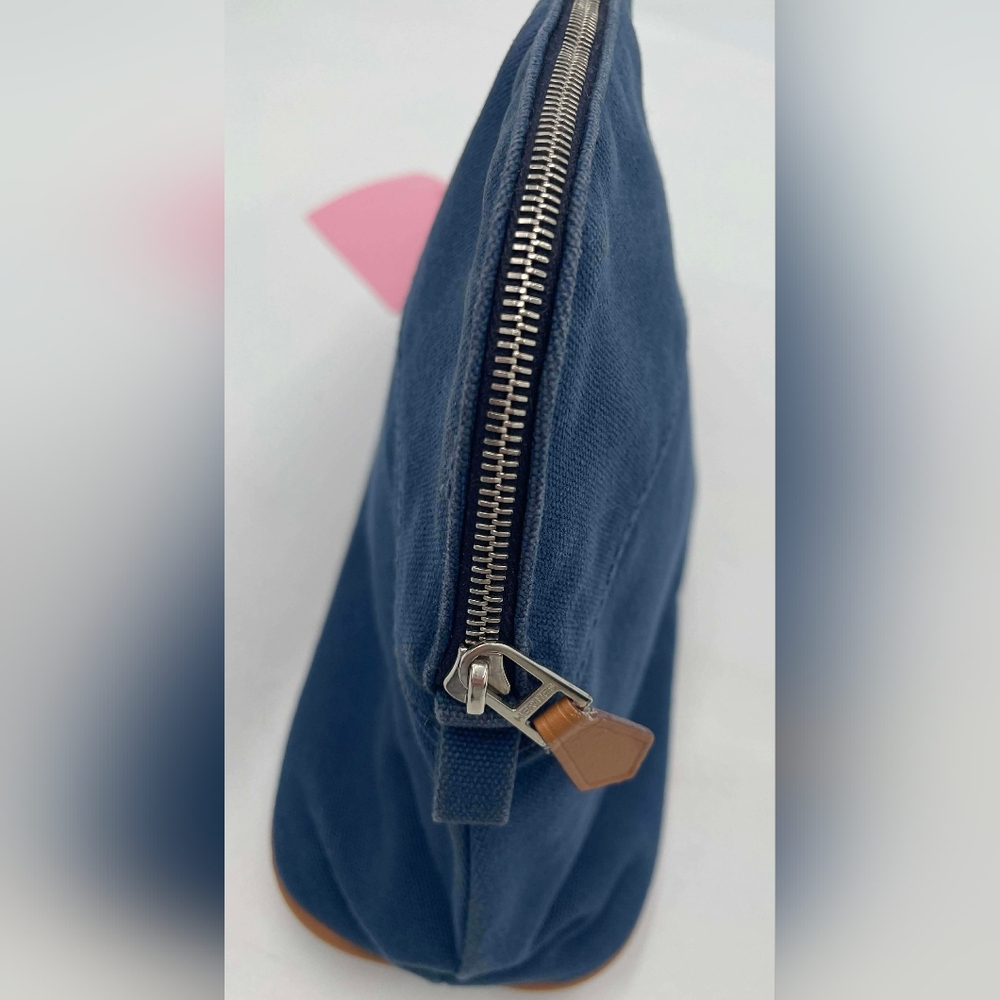 Hermes Blue Canvas Pouch - Picture 7 of 9
